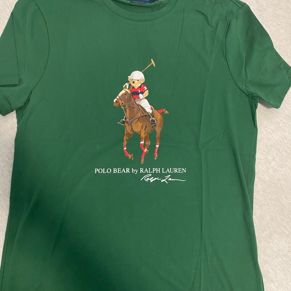 MEN POLO RALPH LAUREN GREEN T SHIRT NEW size MEDIUM